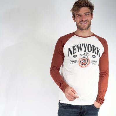 Camiseta universitaria bicolor