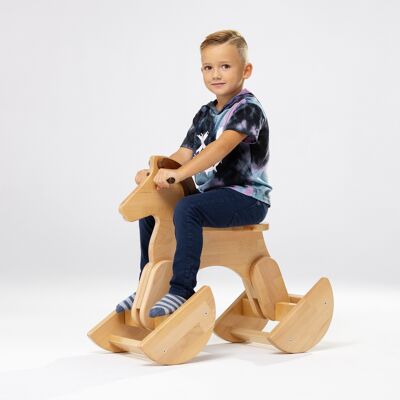 Cavallo a dondolo per bambini – Legno massello