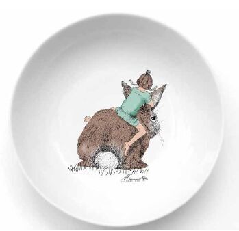 children's tableware, Rabbit friend porcelain plate