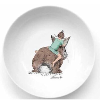 vajilla infantil, plato de porcelana amigo del conejo