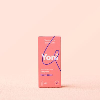 Tampones Yoni Heavy x16 • 100% Algodón orgánico