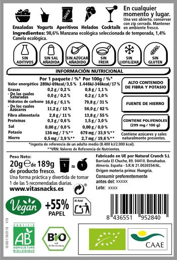 Snack Bio - Pomme Croquante & Cannelle 2