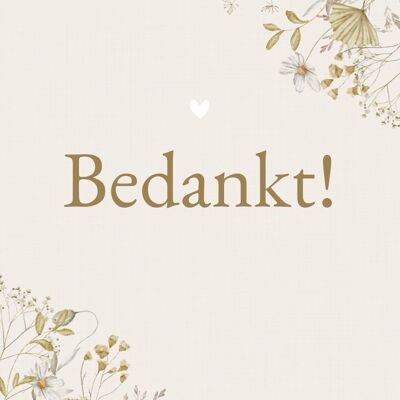 Greeting card bedankt