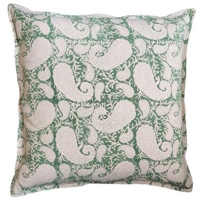Coussin Paisley Vert, Grand : 50 x 50 cm
