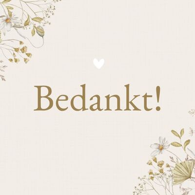 Greeting card bedankt