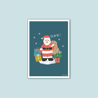 A6 Weihnachtsmann-Grußkarte