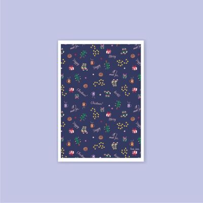 A6 greeting card Christmas gifts navy