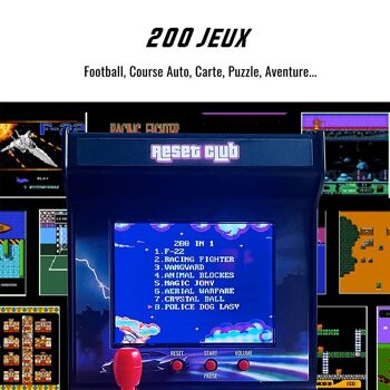 Mini Borne Arcade Retro - 200 Jeux Originaux Intégrés - Console de Jeu Classique Reset Vice 8 Bit 8