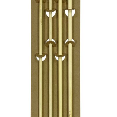 AGUJAS DE TEJER DE BAMBÚ 2 PARES, Agujas de tejer de 5 mm y 6 mm, Agujas de tejer rectas de bambú Juego de 2, Agujas de tejer rectas puntiagudas de 5 mm y 6 mm