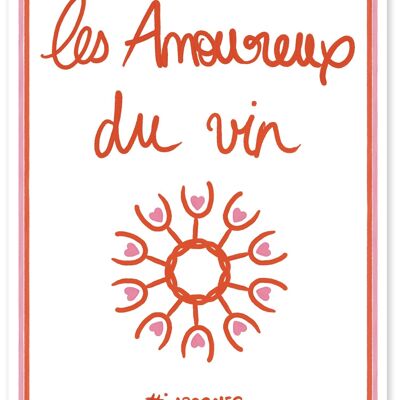 Cartel “Amantes del vino”