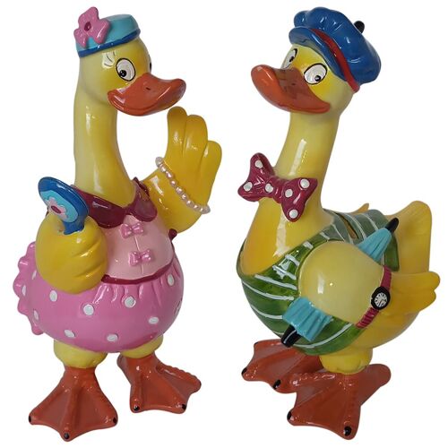Money box "DUCK" from RESIN. Available in 2 designs. Dimension: 11x10x22cm LL-225AB