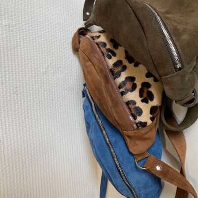 Belt in suede, leather, sheepskin, leopard