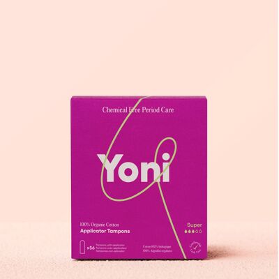 Yoni-Applikator-Tampons Super 56x • 100 % Bio-Baumwolle