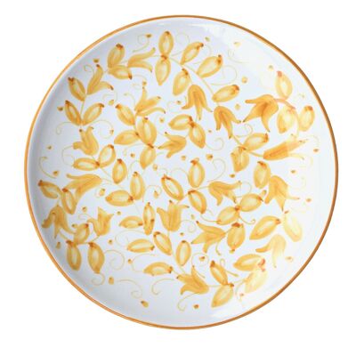 Yellow flower/fruit plate, Siena model - Hand painted - Made in Italy