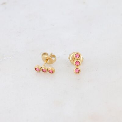 Mizano stud earrings - 3 small crystals