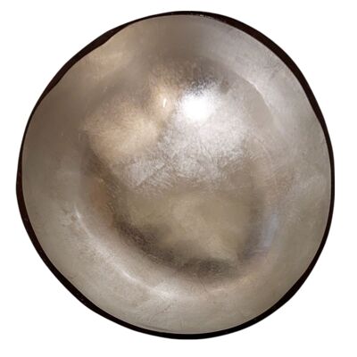 Plain silver lacquered coconut bowl