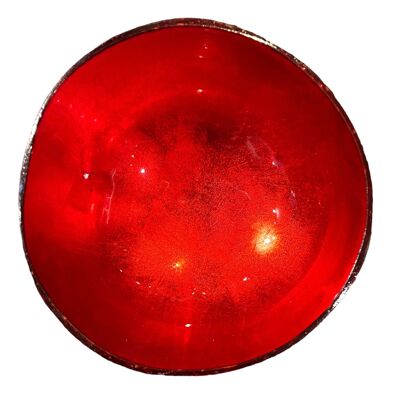 Plain red lacquered coconut bowl