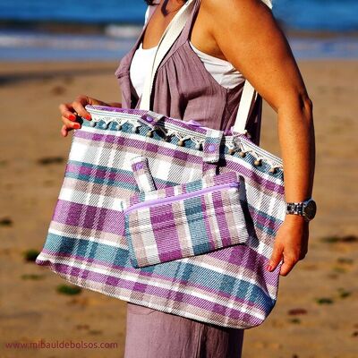 “Mónica” maxi beach bag with toiletry bag