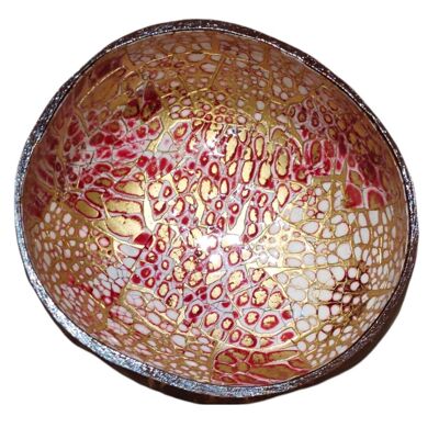 Red cracked coconut egg bowl