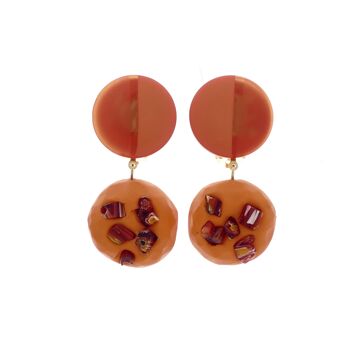 Boucles d'oreilles clips oranges 1