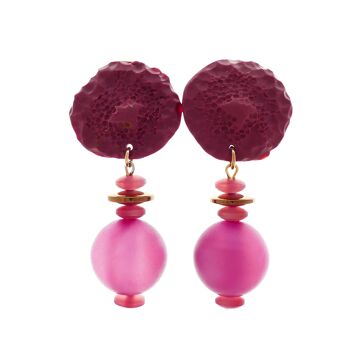 Boucles d'oreilles clips Algas Rouges 1