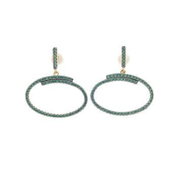 Boucles d'oreilles clous vertes 2