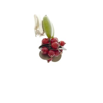 Boucles d'oreilles clip raisin rouge 2