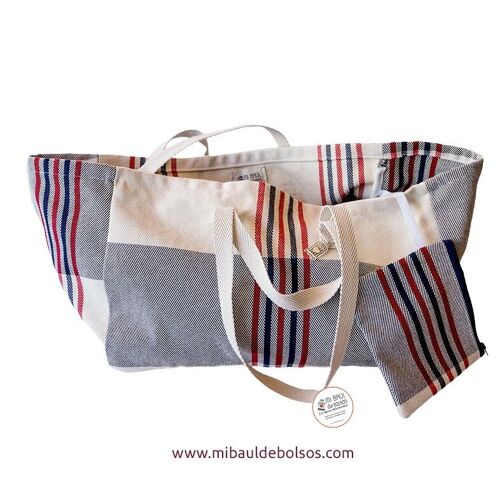 Maxi bolsa de playa con neceser “Teresa”
