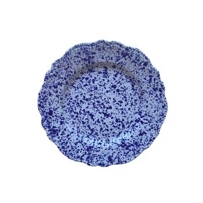 Speckled and spotted plate, blue Schizzi model, Vintage format - Hand painted - Made in Italy