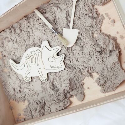 Sensory play find and play dino bones
