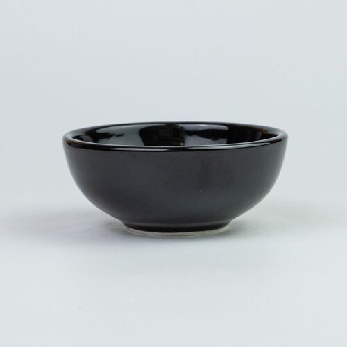 Mini Bowl de cerámica Ø9 / Negro liso brillante