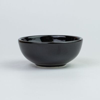 Keramik-Minischüssel Ø9 / Glänzendes, glattes Schwarz