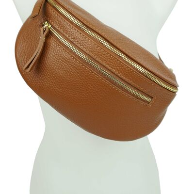 Double zip leather fanny pack 53012