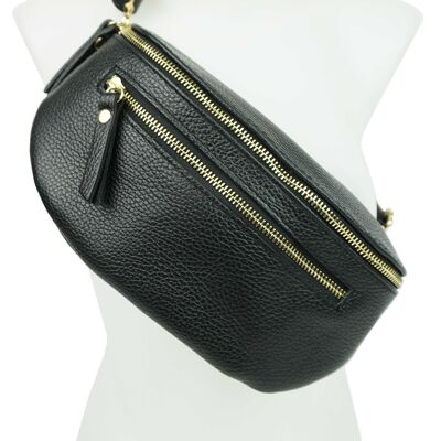Double zip leather fanny pack 53012