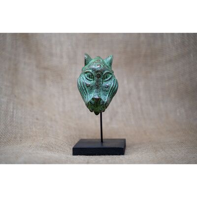 Scultura Leopardo del Benin - Bronzo 26.3