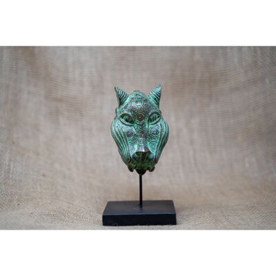 Scultura Leopardo del Benin - Bronzo 26.2