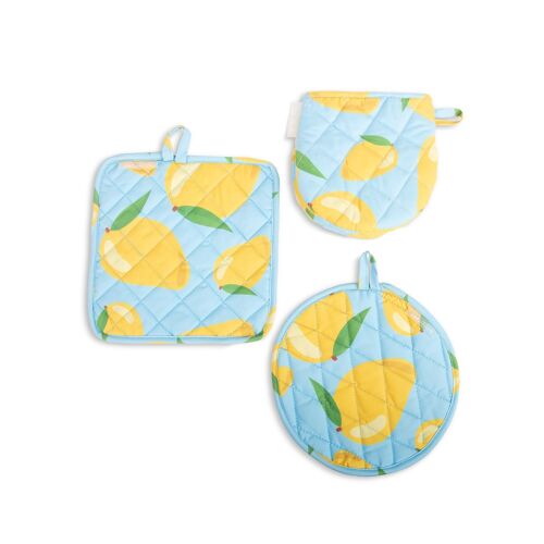 LEMONS OVEN MITT AND CLOTH SET HF