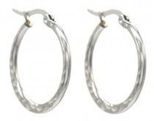 A-A7.1 E015-007 S. Steel Earrings Dented Hoop 2.5cm