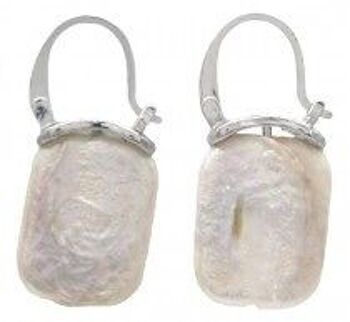 B-A5.5 E031-079S Boucles d'oreilles en acier inoxydable Nacre 3x1,2cm 1