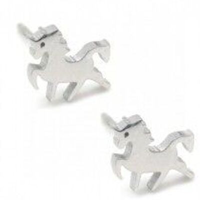 B-A8.1 E126-002 Stainless Steel Studs Unicorn Silver