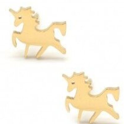 B-C15.2 E126-002 Stainless Steel Studs Unicorn Gold