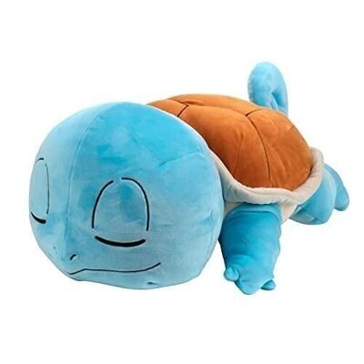 Bandai - Pokémon - Peluche Carapuce (Squirtle) 40cm - Peluche Pokémon Toute Douce Qui dort - Réf : JW0220