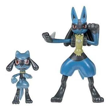 Bandai - Pokémon - Pack évolution Riolu & Lucario - Figurine Riolu 5cm + Figurine Lucario 10cm - Réf : JW2776 2