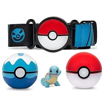 Bandai - Pokémon - Ceinture Clip 'N' Go - 1 ceinture, 1 Poké Ball, 1 Scuba Ball et 1 figurine 5 cm Carapuce (Squirtle) - accessoire pour se déguiser en Dresseur Pokémon - Réf : JW0231 2
