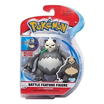 Bandai - Pokémon - Figurine Battle Feature - Pandarbare (Pangoro) - Figurine articulée 12 cm de Pandarbare avec Fonction Coup de Poing, Poing de Fer - Réf : WT0010 3