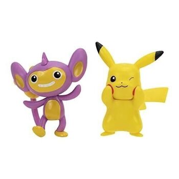 Bandai - Pokémon - Pack de 2 figurines Battle - Pikachu et Capumin - W11 - Figurines 5 cm à collectionner - Réf : JW2635 - modèles aléatoire 2