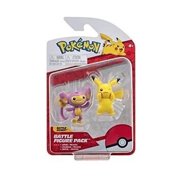 Bandai - Pokémon - Pack de 2 figurines Battle - Pikachu et Capumin - W11 - Figurines 5 cm à collectionner - Réf : JW2635 - modèles aléatoire 3