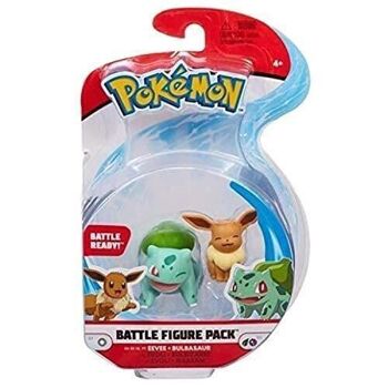 Bandai - Pokémon - Pack de 2 figurines Battle - Bulbizarre (Bulbasaur) & Evoli (Eevee) - Figurines 5 cm à collectionner - Réf : WT97886 2