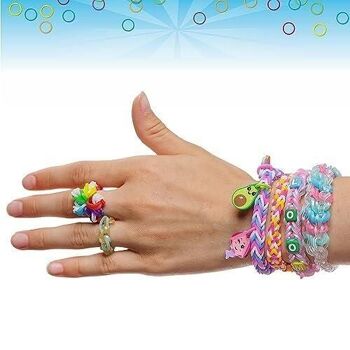 Bandai - Rainbow Loom Mega Combo Set – Fabrication de bracelets - Métier à tisser avec 5600 élastiques – Charms et Perles - ‎ Réf : CD00101 2