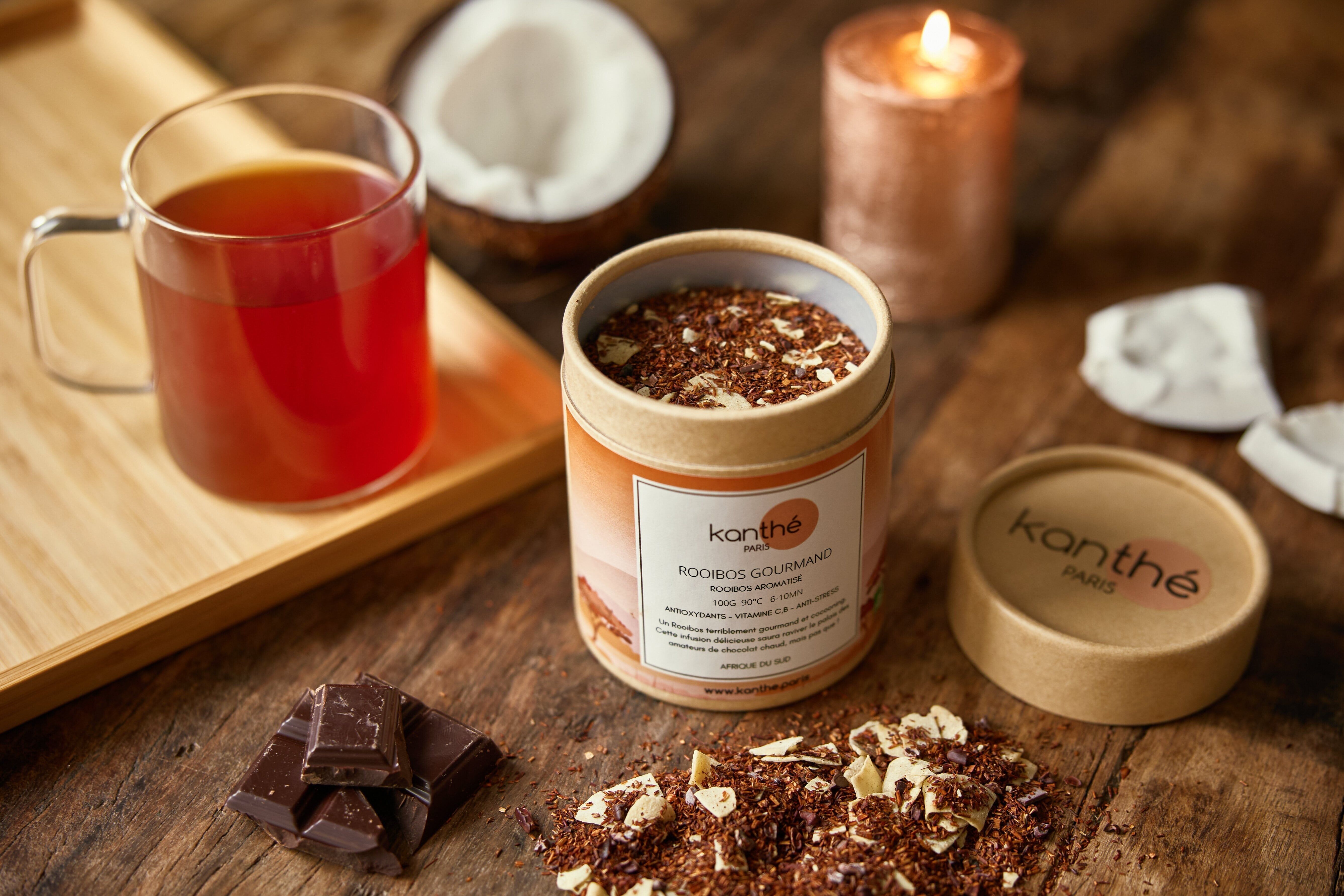 ROOIBOS GOURMAND - cacao en grano y coco - digestión - 100g